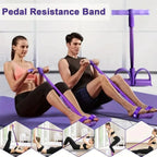 1Pc6-Tube Elastic Yoga Pedal Pull Resistance Band, Suitable for Abdominal/Waist/Arm/Leg Stretching Slimming Training