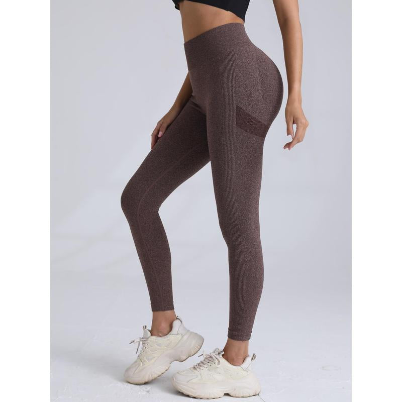 TCVC Women'S Solid High Waist Sports Leggings Tight-Fitting Comfy Breathable Skinny Pants for Yoga Gym Workout Running Ladies Sportswear for All Seasons Athletic Stretchy Material Gym Fitness Leggings Yoga Bottom Gym Tights Clothes