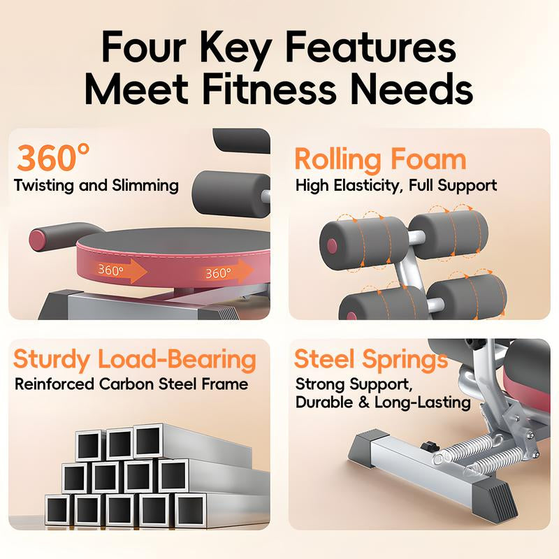 Ab Machine, Ab Workout Equipment, Sit up Machine & Exercise Equipment, Ab Crunch Machine for Stomach Workout, Ab Core Trainer Abdominal Machine for Home Gym Sport Foldable Workout Machine Folding