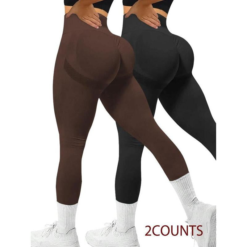 TCVC Women'S Solid High Waist Sports Leggings Tight-Fitting Comfy Breathable Skinny Pants for Yoga Gym Workout Running Ladies Sportswear for All Seasons Athletic Stretchy Material Gym Fitness Leggings Yoga Bottom Gym Tights Clothes