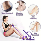 1Pc6-Tube Elastic Yoga Pedal Pull Resistance Band, Suitable for Abdominal/Waist/Arm/Leg Stretching Slimming Training