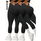 TCVC Women'S Solid High Waist Sports Leggings Tight-Fitting Comfy Breathable Skinny Pants for Yoga Gym Workout Running Ladies Sportswear for All Seasons Athletic Stretchy Material Gym Fitness Leggings Yoga Bottom Gym Tights Clothes